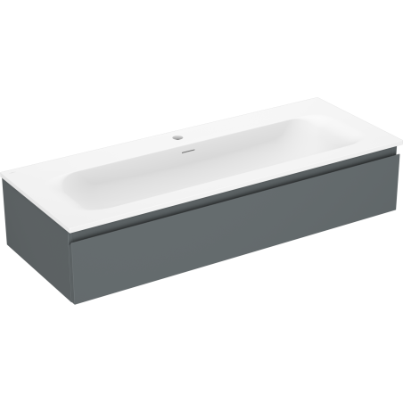 Mexen Orio 120 cm bathroom cabinet with Vela sink, 1 drawer, matte graphite/white matte - 91A10-12023-1-BF66-W23M01