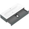 Mexen Orio 120 cm bathroom cabinet with Vela sink, 1 drawer, matte graphite/white matte - 91A10-12023-1-BF66-W23M01