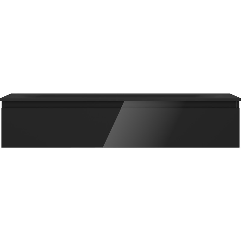 Mexen Orio bathroom cabinet 120 cm with Vela sink, 1 drawer, black gloss/black matte - 91A10-12023-1-BF70-W23M71