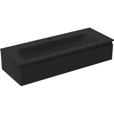 Mexen Orio bathroom cabinet 120 cm with Vela sink, 1 drawer, black matte - 91A10-12023-1-BF71-W23M71