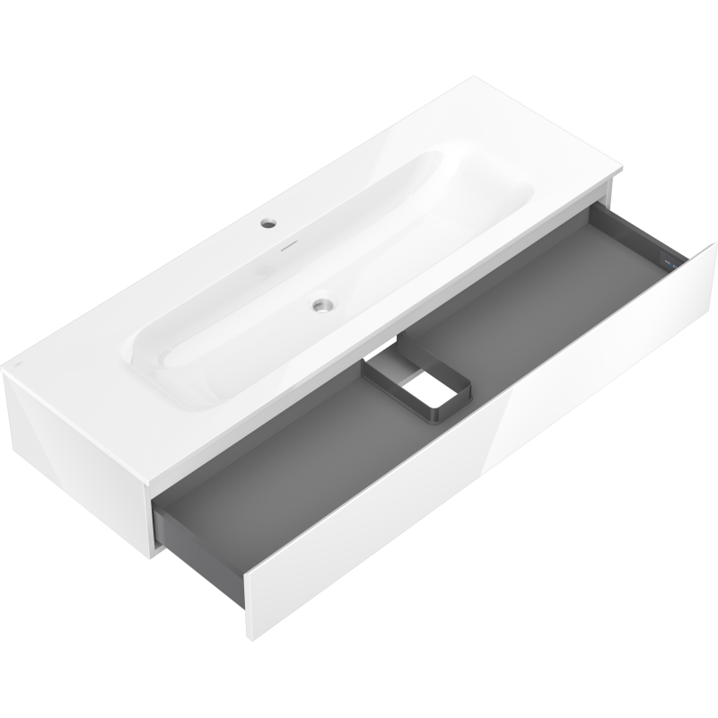 Mexen Orio 140 cm Bathroom Cabinet with Vela Sink, 1 Drawer, White Gloss - 91A10-14023-1-BF00-W23M00