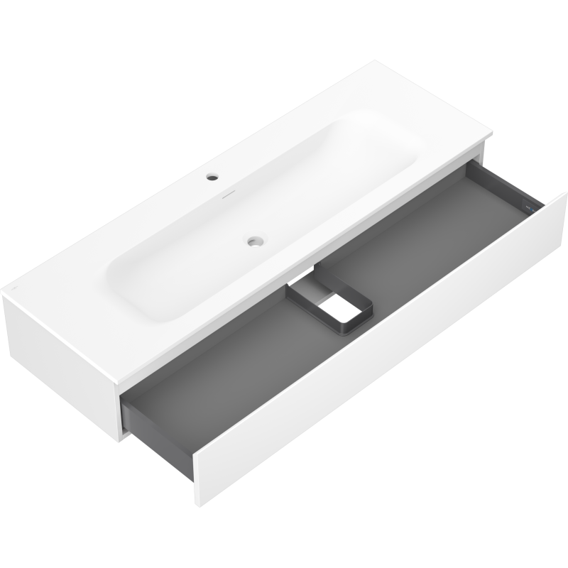 Mexen Orio bathroom cabinet 140 cm with Vela sink, 1 drawer, white matt - 91A10-14023-1-BF01-W23M01