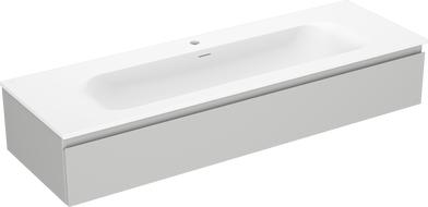 Mexen Orio bathroom cabinet 140 cm with Vela washbasin, 1 drawer, grey matte/white matte - 91A10-14023-1-BF62-W23M01