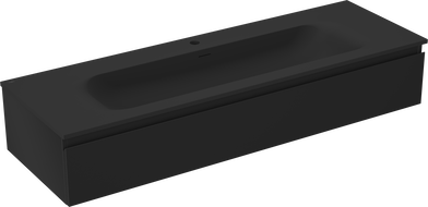 Mexen Orio Bathroom Cabinet 140 cm with Vela Sink, 1 Drawer, Black Matte - 91A10-14023-1-BF71-W23M71