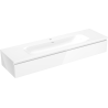 Mexen Orio bathroom cabinet 160 cm with Vela washbasin, 1 drawer, white gloss - 91A10-16023-1-BF00-W23M00
