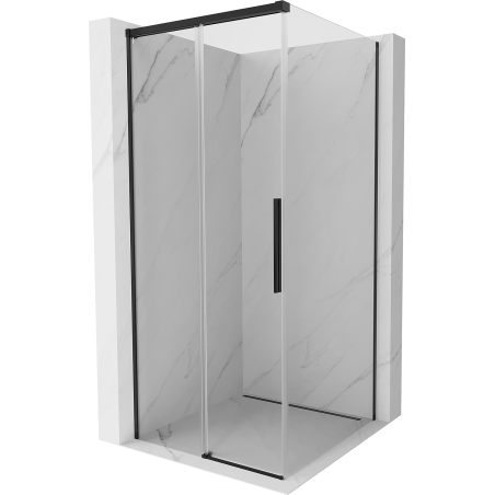 Mexen Rox sliding shower enclosure 100 x 100 cm, transparent, black - 8C2-100-100-70-00