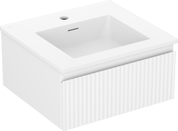 Mexen Rivel bathroom cabinet 50 cm with Otis basin, 1 drawer, grooved, white matte - 91A20-05023-1-BF01-W18M01