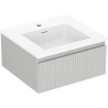 Mexen Rivel 50 cm bathroom cabinet with Otis sink, 1 drawer, grooved, gray matte/white matte - 91A20-05023-1-BF62-W18M01