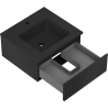 Mexen Rivel bathroom cabinet 50 cm with Otis sink, 1 drawer, fluted, matte black - 91A20-05023-1-BF71-W18M71
