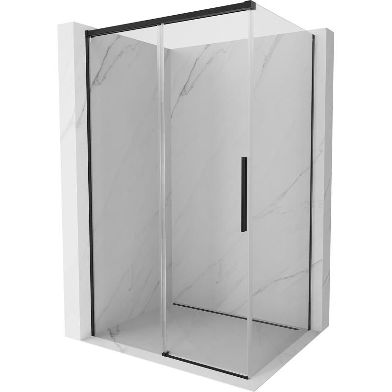 Mexen Rox sliding shower cabin 150 x 120 cm, transparent, black - 8C2-150-120-70-00