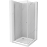 Mexen Pretoria Hinged Shower Enclosure 70 x 70 cm, Transparent, Chrome + Flat Tray - 852-070-070-01-00-4010