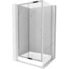 Mexen Apia extendable shower cubicle 100 x 80 cm, Transparent, Chrome + shower tray Rio - 840-100-080-01-00-4510