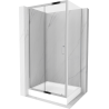 Mexen Apia sliding shower cabin 100 x 80 cm, transparent, chrome + Rio shower tray - 840-100-080-01-00-4510