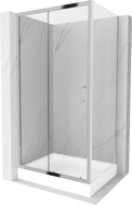 Mexen Apia sliding shower cabin 100 x 80 cm, transparent, chrome + Rio shower tray - 840-100-080-01-00-4510