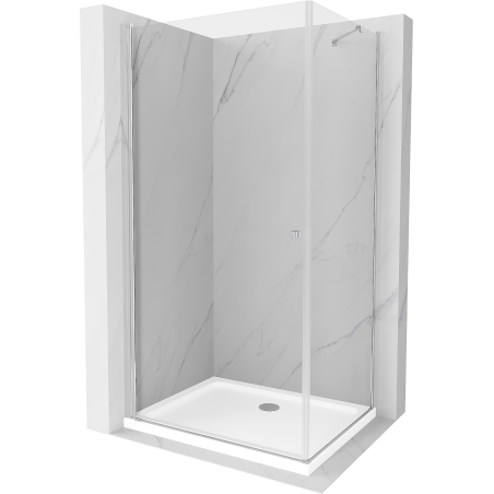 Mexen Pretoria Pivot Shower Cabin 80 x 90 cm, Transparent, Chrome + Flat Tray - 852-080-090-01-00-4010