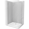 Mexen Pretoria 100 x 90 cm Hinged Shower Enclosure, Transparent, Chrome + Flat Shower Tray - 852-100-090-01-00-4010