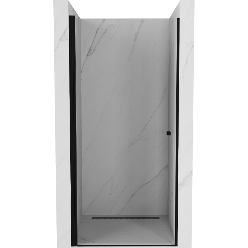 Mexen Pretoria 80 cm Swing Shower Door, Transparent, Black - 852-080-000-70-00
