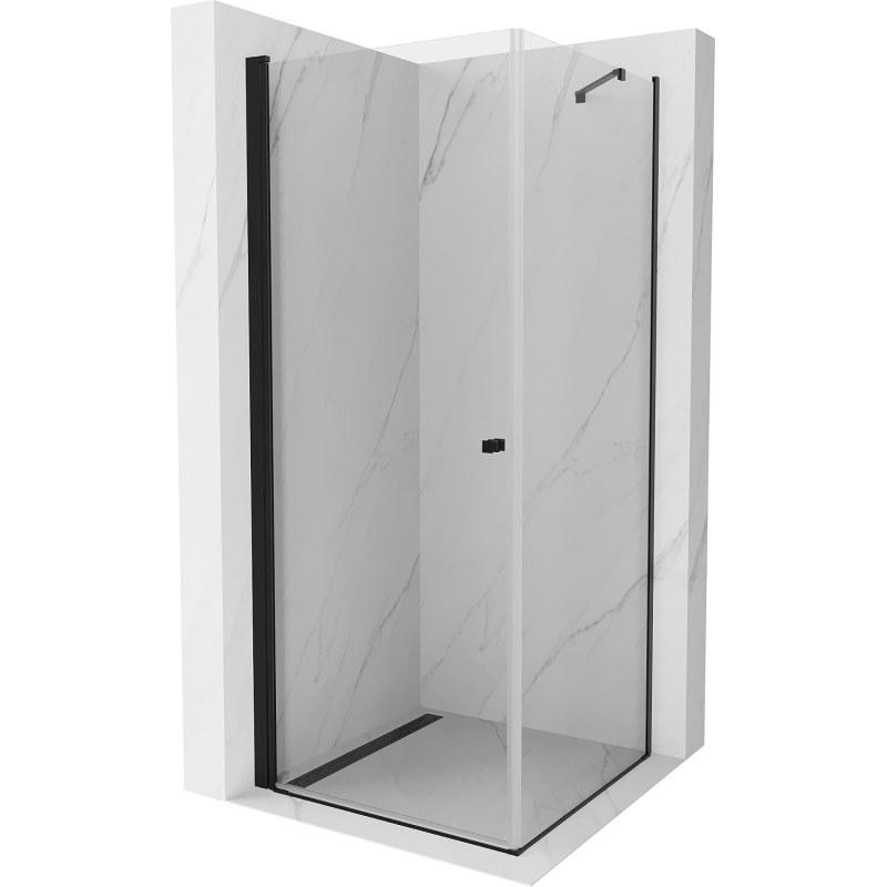 Mexen Pretoria hinged shower cubicle 70 x 70 cm, Transparent, Black - 852-070-070-70-00
