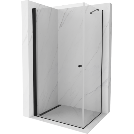 Mexen Pretoria hinged shower enclosure 90 x 70 cm, transparent, black - 852-090-070-70-00