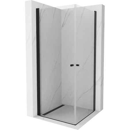 Mexen Pretoria Duo 70 x 70 cm Hinged Shower Enclosure, Transparent, Black - 852-070-070-70-00-02