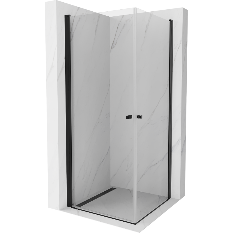 Mexen Pretoria Duo hinged shower cabin 80 x 80 cm, transparent, black - 852-080-080-70-00-02