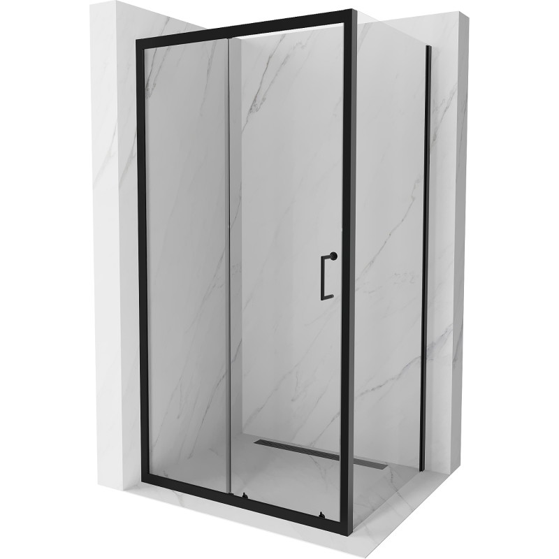 Mexen Apia sliding shower cabin 135 x 100 cm, transparent, black - 840-135-100-70-00