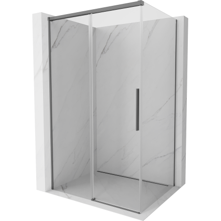 Mexen Rox sliding shower enclosure 140 x 80 cm, transparent, gun metal - 8C2-140-080-95-00