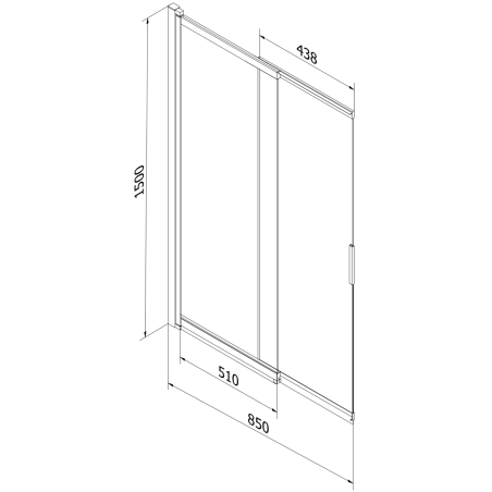 Mexen Fox 2-panel Sliding Shower Screen 85 x 150 cm, Transparent, Brushed Gold - 891-085-002-55-00