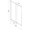 Mexen Fox 2-wing sliding bath screen 85 x 150 cm, transparent, brushed gun gray - 891-085-002-66-00