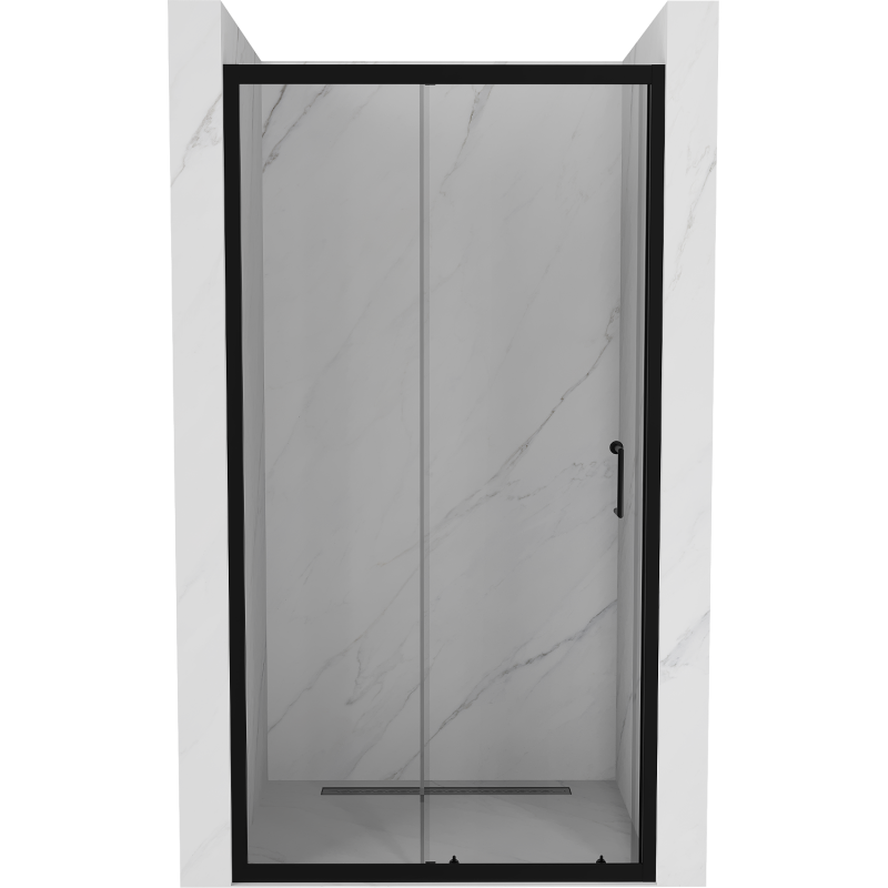 Mexen Apia sliding shower door 145 cm, Transparent, Black - 845-145-000-70-00