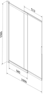Mexen Fox Bath Screen, 2-Panel Sliding 100 x 150 cm, Transparent, Brushed Gun Gray - 891-100-002-66-00