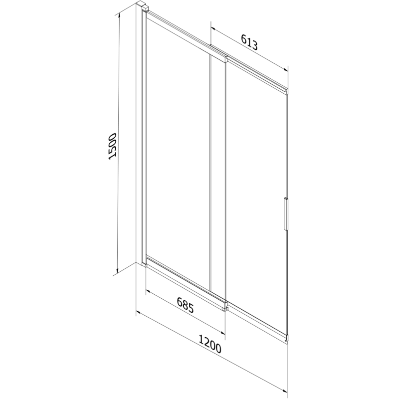 Mexen Fox 2-panel sliding shower door 120 x 150 cm, transparent, brushed gun gray - 891-120-002-66-00
