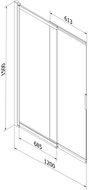 Mexen Fox shower screen 2-panel sliding 120 x 150 cm, transparent, brushed gun gray - 891-120-002-66-00
