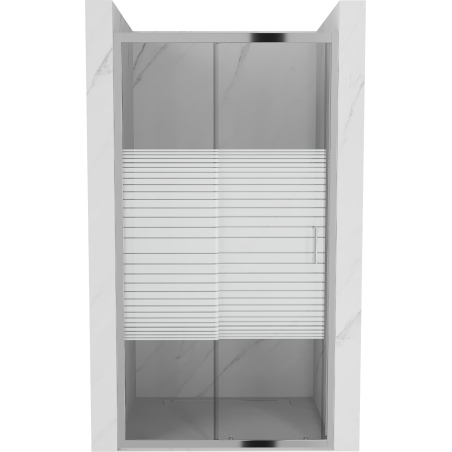 Mexen Apia sliding shower doors 150 cm, stripes, chrome - 845-150-000-01-20