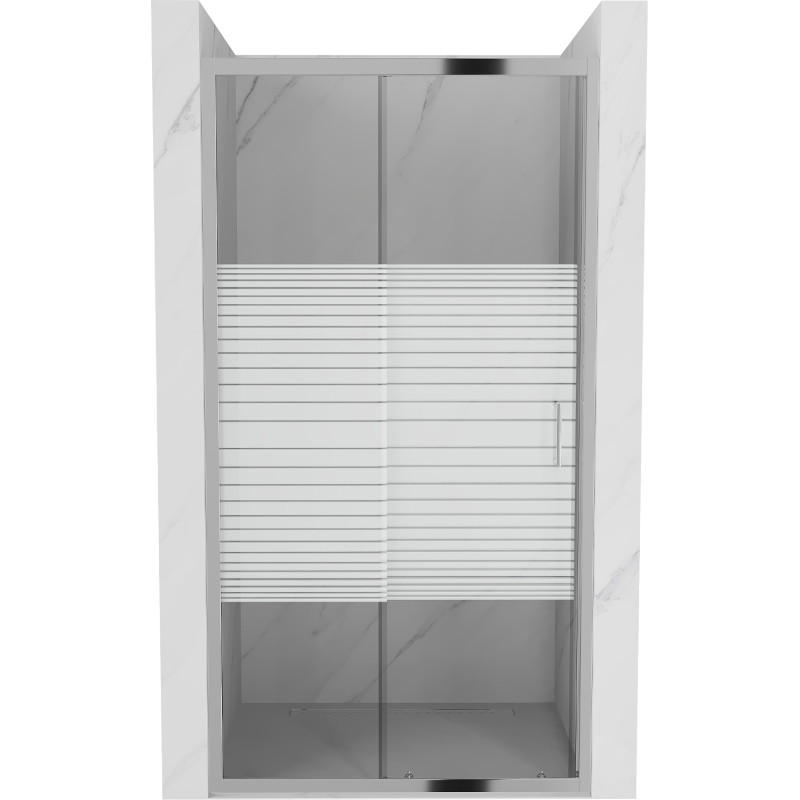 Mexen Apia sliding shower doors 135 cm, stripes, chrome - 845-135-000-01-20