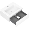 Mexen Rivel bathroom cabinet 60 cm with Otis sink, 1 drawer, fluted, white matte - 91A20-06023-1-BF01-W18M01