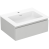 Mexen Rivel 60 cm bathroom cabinet with Otis sink, 1 drawer, grooved, gray matte/white matte - 91A20-06023-1-BF62-W18M01