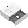 Mexen Rivel 60 cm bathroom cabinet with Otis sink, 1 drawer, grooved, gray matte/white matte - 91A20-06023-1-BF62-W18M01