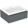 Mexen Rivel bathroom cabinet 60 cm with Otis sink, 1 drawer, grooved, graphite matte/white matte - 91A20-06023-1-BF66-W18M01