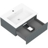 Mexen Rivel bathroom cabinet 60 cm with Otis sink, 1 drawer, grooved, graphite matte/white matte - 91A20-06023-1-BF66-W18M01