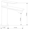 Mexen Royo washbasin tap, graphite - 72200-66
