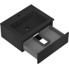 Mexen Rivel bathroom cabinet 60 cm with Otis washbasin, 1 drawer, grooved, black matte - 91A20-06023-1-BF71-W18M71