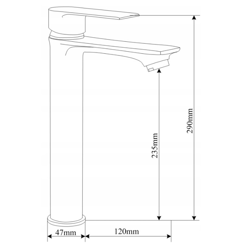 Mexen Royo high basin mixer, brushed gun gray - 72210-66