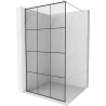 Mexen Kioto Walk-in Shower Wall 100 x 200 cm, Black Grid 8 mm, Chrome - 800-100-101-01-77