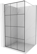 Mexen Kioto shower screen 100 x 200 cm, Transparent/Black pattern 8 mm, Chrome - 800-100-101-01-77