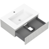 Mexen Rivel bathroom cabinet 70 cm with Otis sink, 1 drawer, fluted, gray matte/white matte - 91A20-07023-1-BF62-W18M01