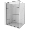 Mexen Kioto Shower Panel Walk-in 130 x 200 cm, black grid 8 mm, chrome - 800-130-101-01-77