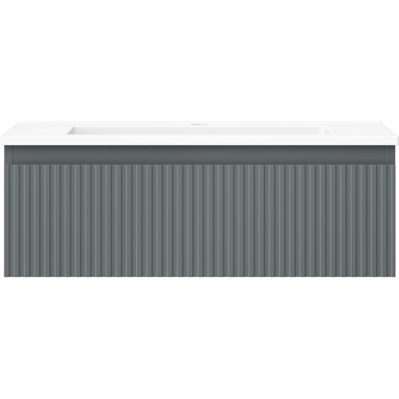 Mexen Rivel bathroom cabinet 70 cm with sink Otis, 1 drawer, grooved, graphite matte/white matte - 91A20-07023-1-BF66-W18M01