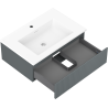 Mexen Rivel 70 cm bathroom cabinet with Otis sink, 1 drawer, grooved, graphite matt/white matt - 91A20-07023-1-BF66-W18M01