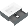 Mexen Rivel bathroom cabinet 70 cm with Otis sink, 1 drawer, fluted, graphite matte/white matte - 91A20-07023-1-BF66-W18M01